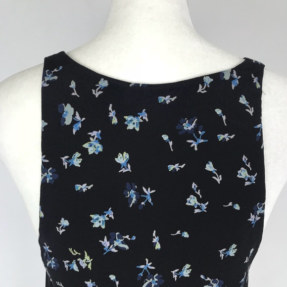 Joie Silk Floral Top Navy Scallop Hem Layered Tank - Picture 5 of 8